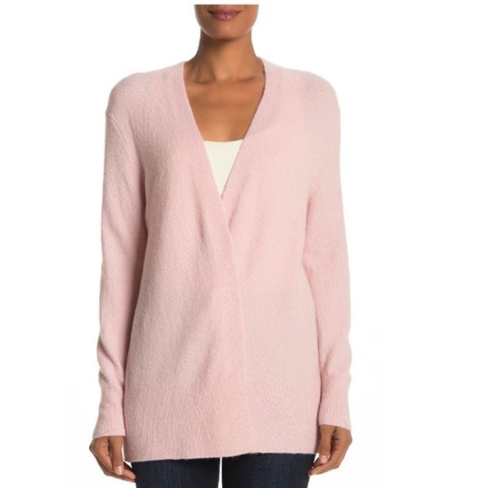 Madewell Cozy Walker Longline Cardigan | Pink | Small | Merino Wool/Alpaca Blend